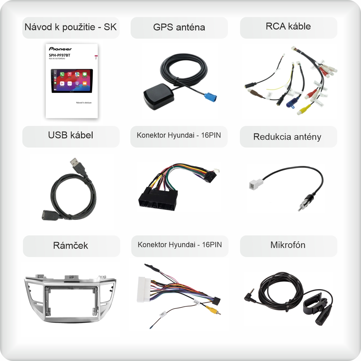 SK příslušenství pro autorádio Pioneer SPH - PF97BT pro hyundai tucson carplay a android auto evtech_cz